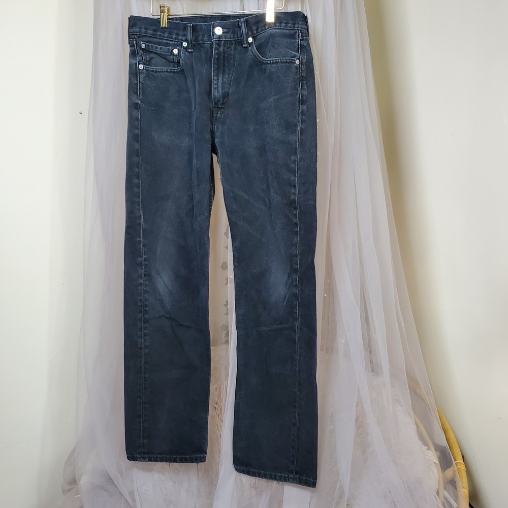 Levis Mens 505 Original Regular Fit Jeans Straight Leg Size 33 Fits 35x32 Black